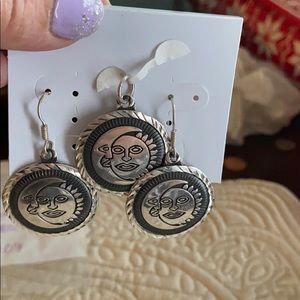 100% pure silver Moon and sun